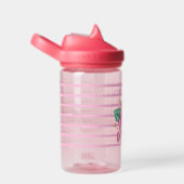 Personalized Pink Floral Water Bottle – 14 oz ウォーターボトル (右面)