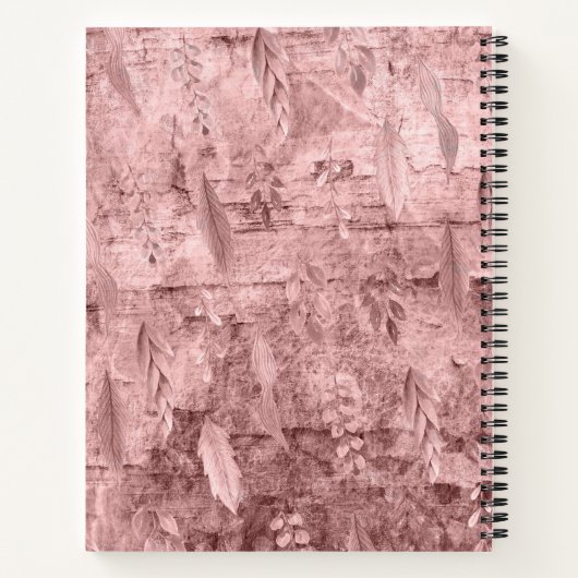 Personalized Pink Florals ノートブック (裏面)