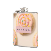 Personalized Pink Frosted Cookie Pattern フラスク (左)