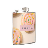Personalized Pink Frosted Cookie Pattern フラスク (右)
