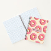 Personalized Pink Frosted Donut Pattern ノートブック (内部)