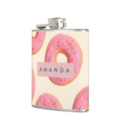 Personalized Pink Frosted Donut Pattern フラスク (左)