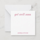 Personalized Pink Gingham ノートカード (正面)