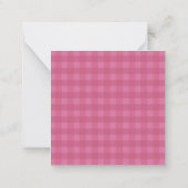 Personalized Pink Gingham ノートカード (裏面)