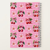 Personalized Pink Gingham Cherry Blossom ノートブック (裏面)