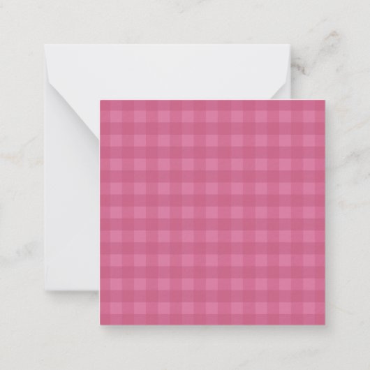 Personalized Pink Gingham Note Card ノートカード (裏面)