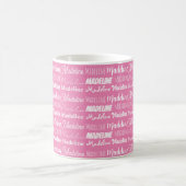 Personalized Pink Girls Name Collage Cute コーヒーマグカップ (中央)