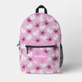 Personalized Pink Girly Butterfly Kawaii Backpack プリントバックパック (正面)