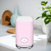 Personalized Pink Glass with White Hearts - Custom ガラス缶
