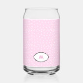 Personalized Pink Glass with White Hearts - Custom ガラス缶 (正面)