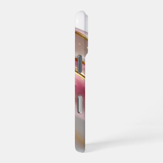 Personalized Pink Gold Glass UI Button Name  iPhoneケース (右側面)