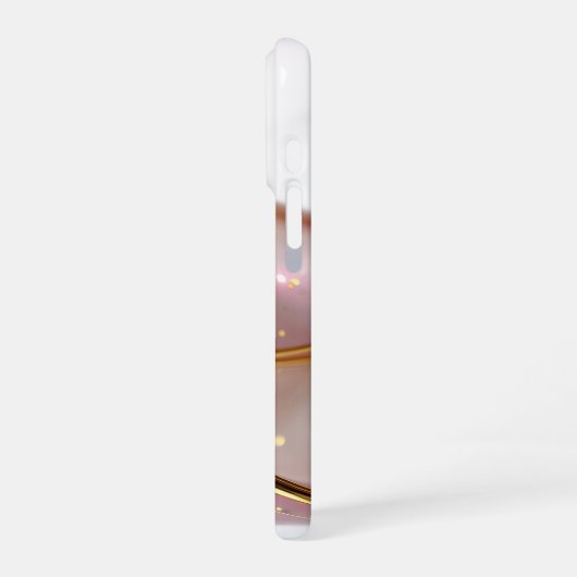 Personalized Pink Gold Glass UI Button Name  iPhoneケース (左側面)