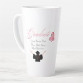Personalized Pink Graduate Gift, Custom Name  カフェラテマグ (左アングル)