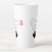 Personalized Pink Graduate Gift, Custom Name  カフェラテマグ (正面)