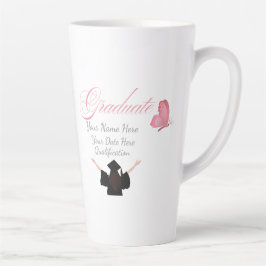 Personalized Pink Graduate Gift, Custom Name  カフェラテマグ