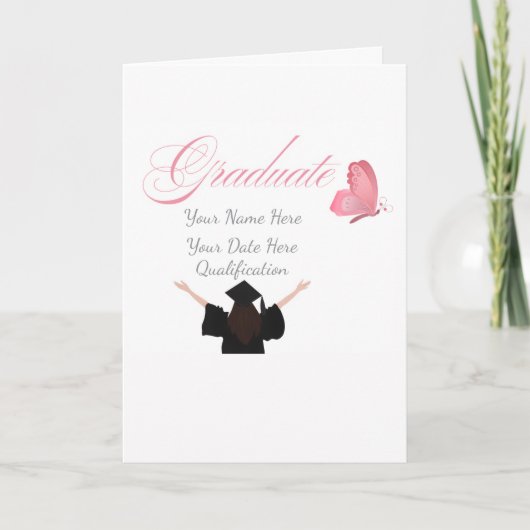Personalized Pink Graduate Gift, Custom Name  カード (正面)