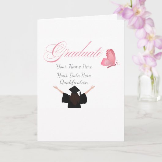 Personalized Pink Graduate Gift, Custom Name  カード (蘭)