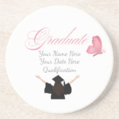 Personalized Pink Graduate Gift, Custom Name  コースター (正面)