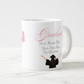 Personalized Pink Graduate Gift, Custom Name  ジャンボコーヒーマグカップ (正面右)