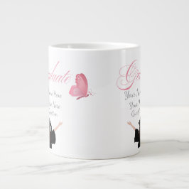 Personalized Pink Graduate Gift, Custom Name  ジャンボコーヒーマグカップ