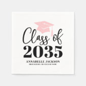 Personalized Pink Graduation スタンダードカクテルナプキン (正面)