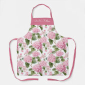 Personalized Pink Green Floral Pattern エプロン (正面)