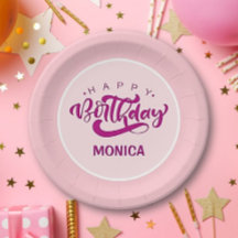 Personalized Pink Happy Birthday