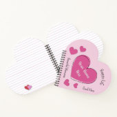 Personalized Pink Heart Notebook & Sketchbook ノートブック (内部)