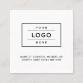 Personalized Pink Heart Small Business Thank You スクエア名刺 (裏面)