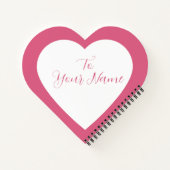 Personalized Pink heart Spiral Notebook ノートブック (裏面)