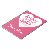 Personalized Pink heart Spiral Notebook ノートブック (左側)