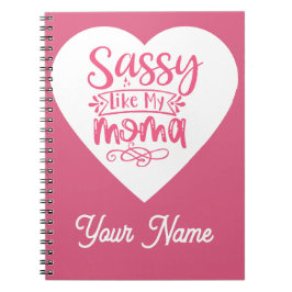 Personalized Pink heart Spiral Notebook ノートブック