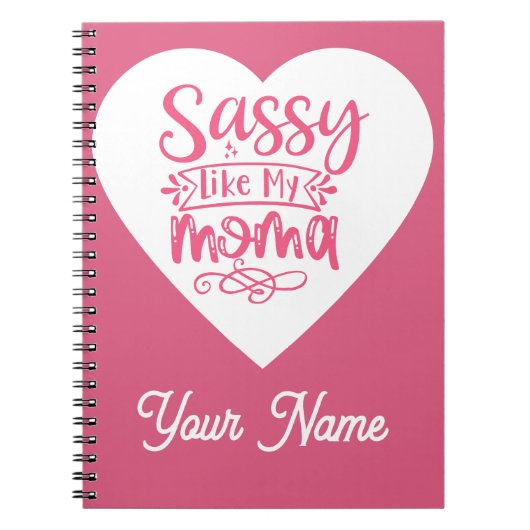 Personalized Pink heart Spiral Notebook ノートブック (正面)