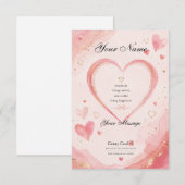 Personalized Pink Heart Thank You Card サンキューカード (正面/裏面)