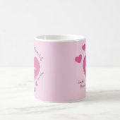 Personalized Pink Hearts Coffee Mug コーヒーマグカップ (中央)