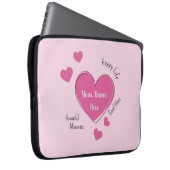 Personalized Pink Hearts Laptop Case ラップトップスリーブ (正面右)