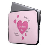 Personalized Pink Hearts Laptop Case ラップトップスリーブ (正面左)