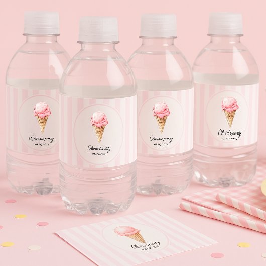 Personalized Pink Ice Cream  ペットボトルラベル