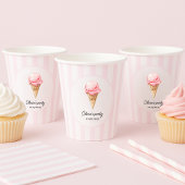 Personalized Pink Ice Cream Cone Birthday  紙コップ