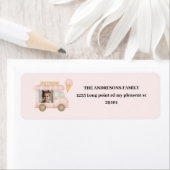 Personalized Pink Ice Cream Truck Birthday ラベル (インサイチュ)