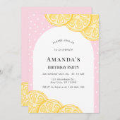 Personalized Pink Lemonade Birthday Invitation 招待状 (正面/裏面)