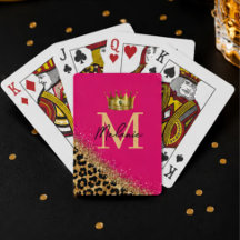 Personalized Pink Leopard Gold Glitter Monogram 