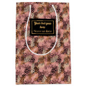 Personalized pink leopard skin luxury gift wrap ミディアムペーパーバッグ (正面)