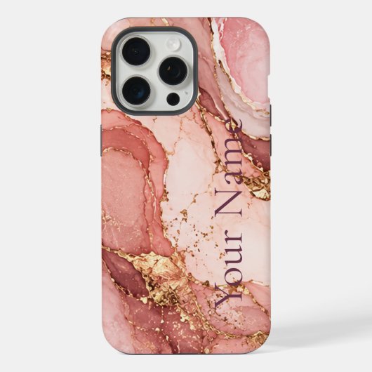 Personalized Pink Marble Aesthetic Phone Case  iPhoneケース (裏面)