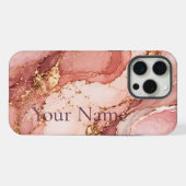 Personalized Pink Marble Aesthetic Phone Case  iPhoneケース (裏面横)