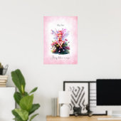 Personalized Pink & Mauve Fairy Nursery Wall Art ポスター (ホームオフィス)