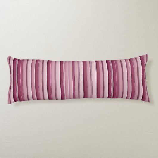 Personalized Pink Mauve Stripes Body Pillow ボディピロー (裏面)