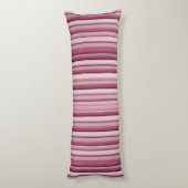 Personalized Pink Mauve Stripes Body Pillow ボディピロー (裏面 (縦))