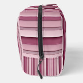 Personalized Pink Mauve Vertical Stripes Dopp Kit ドップキット (右)