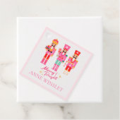 Personalized Pink Merry and Bright Nutcracker Squa フェイバータグ (インサイチュ)